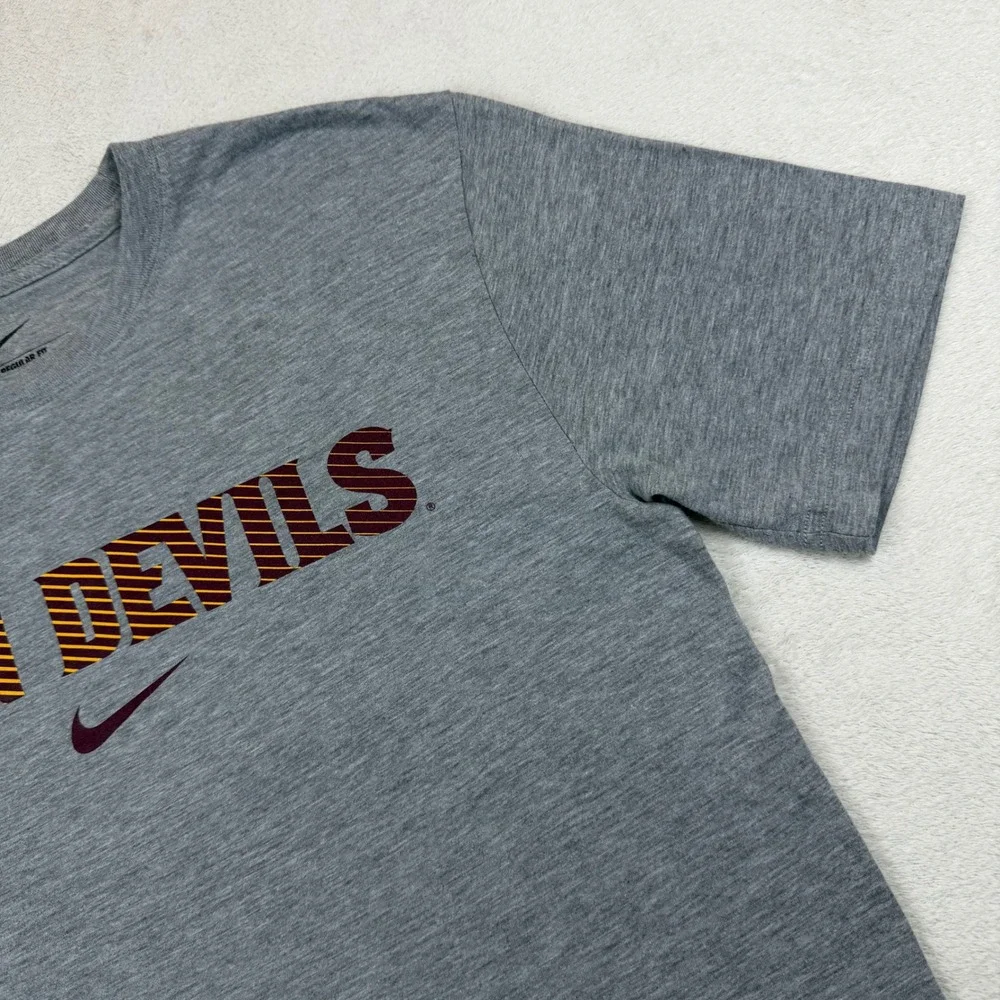Nike Arizona State Sun Devils ASU‎ Mens Gray Graphic T-Shirt Regular Fit Medium